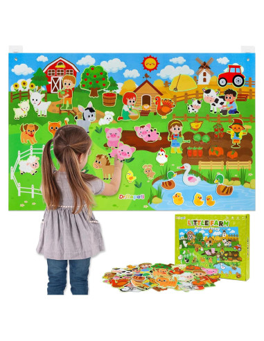 Tablero de Cuentos de Fieltro Dr.Rapeti 41 Piezas Animales