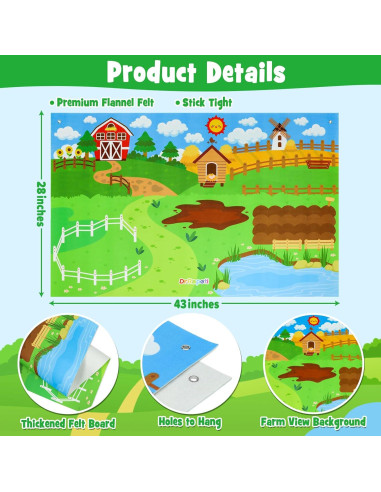 Tablero de Cuentos de Fieltro Dr.Rapeti 41 Piezas Animales