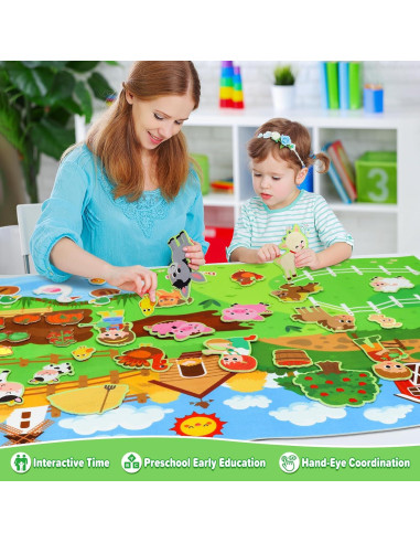 Tablero de Cuentos de Fieltro Dr.Rapeti 41 Piezas Animales