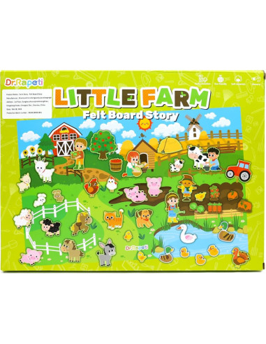 Tablero de Cuentos de Fieltro Dr.Rapeti 41 Piezas Animales