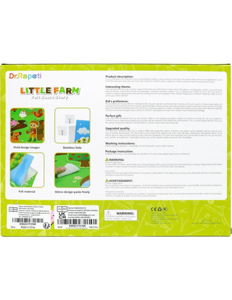 Tablero de Cuentos de Fieltro Dr.Rapeti 41 Piezas Animales