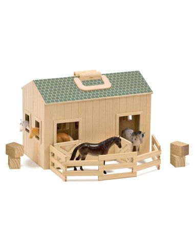 Establo de Caballos de Madera Melissa & Doug 11 Piezas