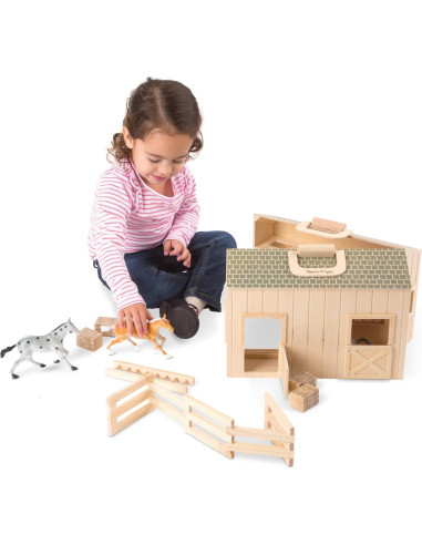 Establo de Caballos de Madera Melissa & Doug 11 Piezas