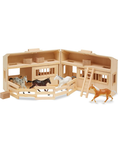 Establo de Caballos de Madera Melissa & Doug 11 Piezas