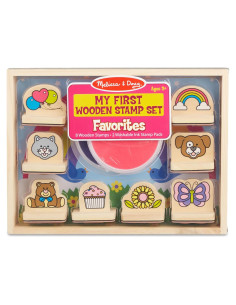 Juego de Sellos de Madera Melissa & Doug 8 Sellos y 2 Tintas