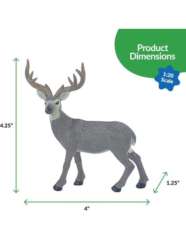 Ciervo Mula Big Country Toys 1:20 Pintado a Mano Juguete