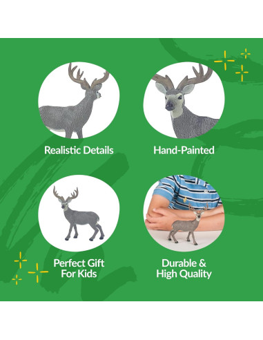 Ciervo Mula Big Country Toys 1:20 Pintado a Mano Juguete