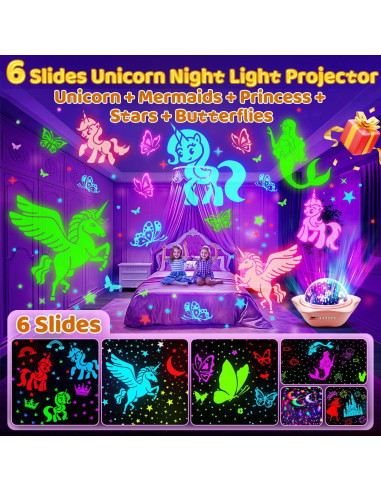 Proyector de Luz Nocturna Unicornio One Fire 6 Películas