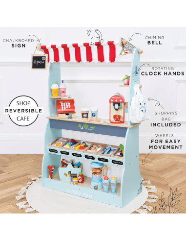 Le Toy Van Tienda de Comestibles y Cafetería de Madera TV317