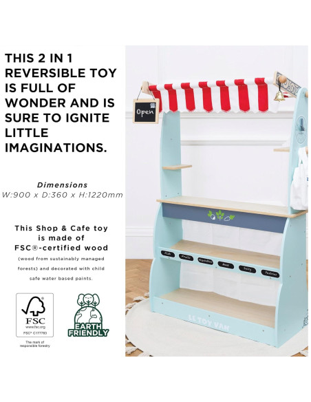 Le Toy Van Tienda de Comestibles y Cafetería de Madera TV317