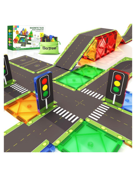 Juego de Accesorios Carreteras Magnéticas Soyee 24 Piezas