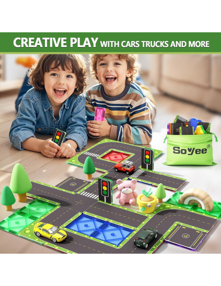 Juego de Accesorios Carreteras Magnéticas Soyee 24 Piezas