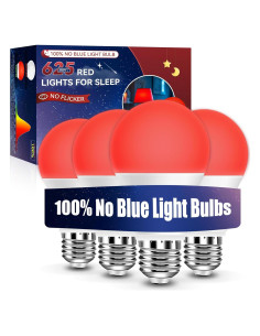 Bombillas LED rojas Neporal 9W A19 100% luz azul bloqueada