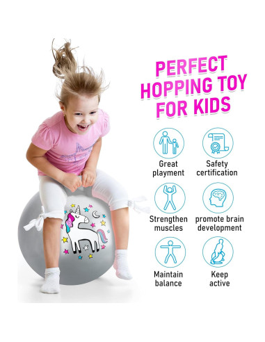 Pelota Saltarina U&C Planet 45 cm Unicornio para Niños