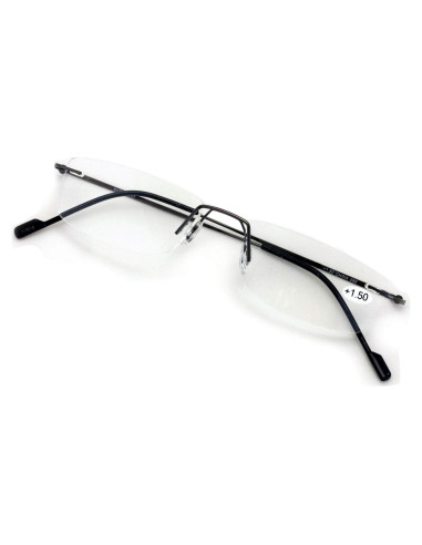 Gafas de lectura sin montura Free Vision 1.0x metal gris