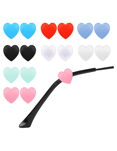 Sujetadores de Gafas de Silicona Suave 16pcs Corazón