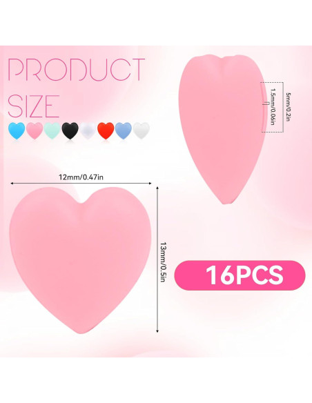 Sujetadores de Gafas de Silicona Suave 16pcs Corazón