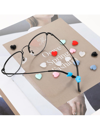 Sujetadores de Gafas de Silicona Suave 16pcs Corazón