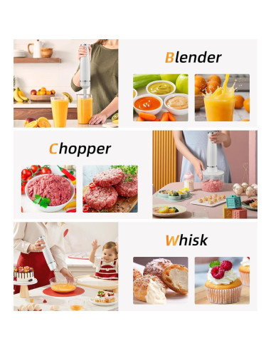 Batidora de Inmersión Ecunafix 5 en 1 300W 2 Velocidades