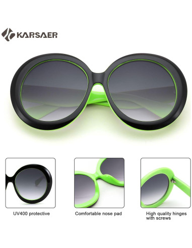 Gafas de sol redondas Karsaer UV400 grandes unisex