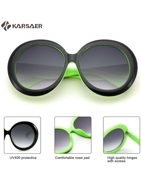 Gafas de sol redondas Karsaer UV400 grandes unisex