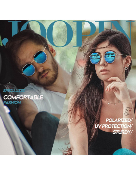 Gafas de sol redondas Joopin UV400 polarizadas para mujeres Gafas de sol redondas Joopin UV400 polarizadas para mujeres