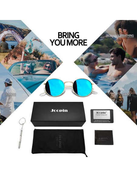 Gafas de sol redondas Joopin UV400 polarizadas para mujeres Gafas de sol redondas Joopin UV400 polarizadas para mujeres