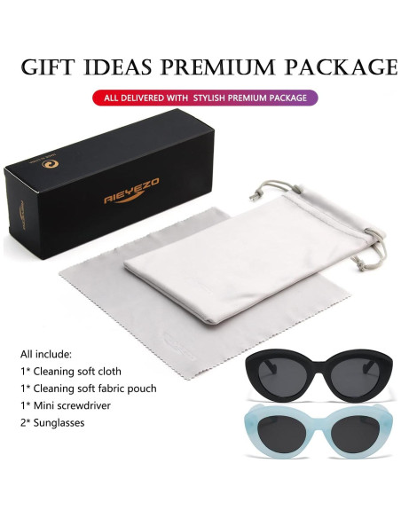 Gafas de sol ojo de gato AIEYEZO para mujeres, retro chic