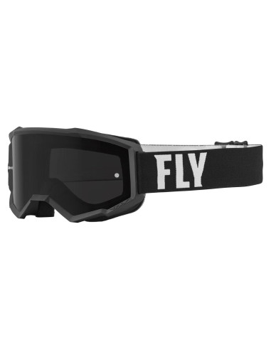 Gafas de Arena Fly Racing Focus Adulto Negro/Blanco Lente Ahumado