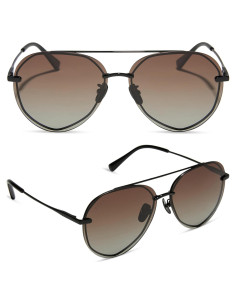 Gafas de sol aviador DIFF Lenox para mujer UV400 acero inoxidable