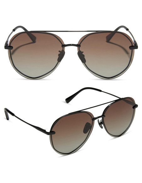Gafas de sol aviador DIFF Lenox para mujer UV400 acero inoxidable