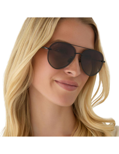 Gafas de sol aviador DIFF Lenox para mujer UV400 acero inoxidable