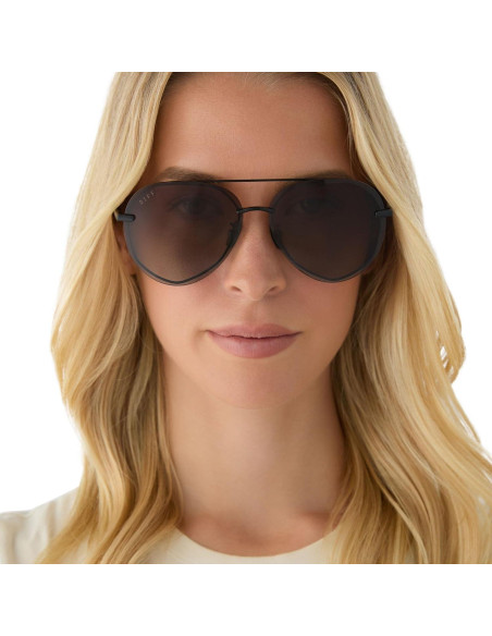 Gafas de sol aviador DIFF Lenox para mujer UV400 acero inoxidable