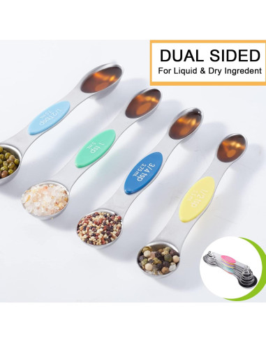 Juego de Cucharas Medidoras Magnéticas Obsoorth 9 Piezas Acero Inoxidable