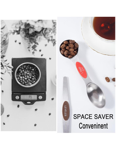 Juego de Cucharas Medidoras Magnéticas Obsoorth 9 Piezas Acero Inoxidable