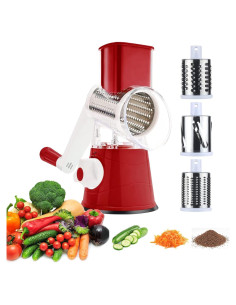 Rallador de Queso Manual KITCHEN VIBE con 3 Cuchillas
