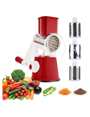 Rallador de Queso Manual KITCHEN VIBE con 3 Cuchillas