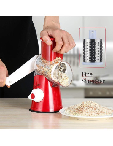 Rallador de Queso Manual KITCHEN VIBE con 3 Cuchillas