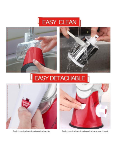 Rallador de Queso Manual KITCHEN VIBE con 3 Cuchillas