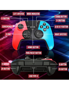 Controlador Inalámbrico Pyle para Consola Switch - Bluetooth 5.0, Doble Vibración, RGB 2