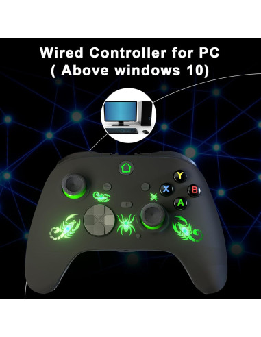 Controlador con cable SWVOE para X-ONE y PC, vibración y turbo
