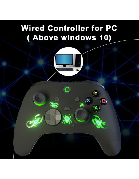 Controlador con cable SWVOE para X-ONE y PC, vibración y turbo
