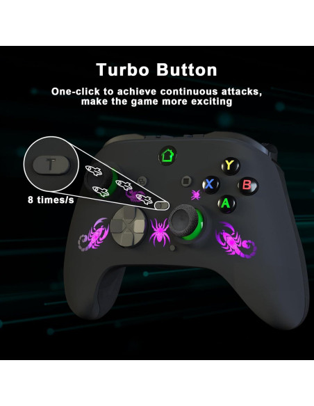 Controlador con cable SWVOE para X-ONE y PC, vibración y turbo