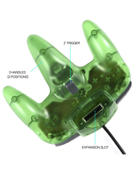 Controlador Clásico N64 miadore Verde y Naranja 10 Botones
