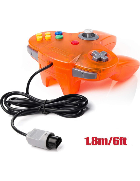 Controlador Clásico N64 miadore Verde y Naranja 10 Botones