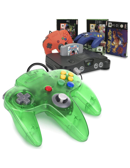 Controlador Clásico N64 miadore Verde y Naranja 10 Botones