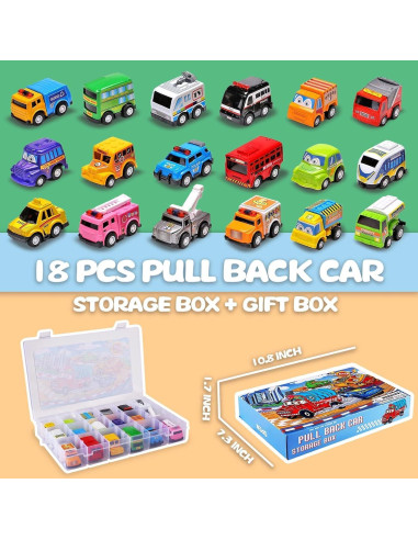 Conjunto de 18 coches de juguete KarberDark con estuche