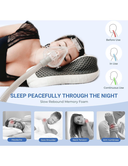 Almohada Cervical Elviros Ajustable para CPAP 58x41cm