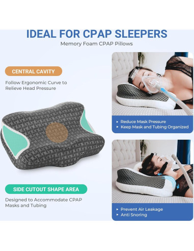 Almohada Cervical Elviros Ajustable para CPAP 58x41cm