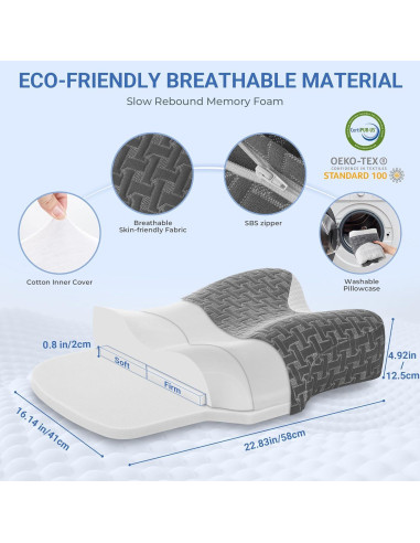 Almohada Cervical Elviros Ajustable para CPAP 58x41cm